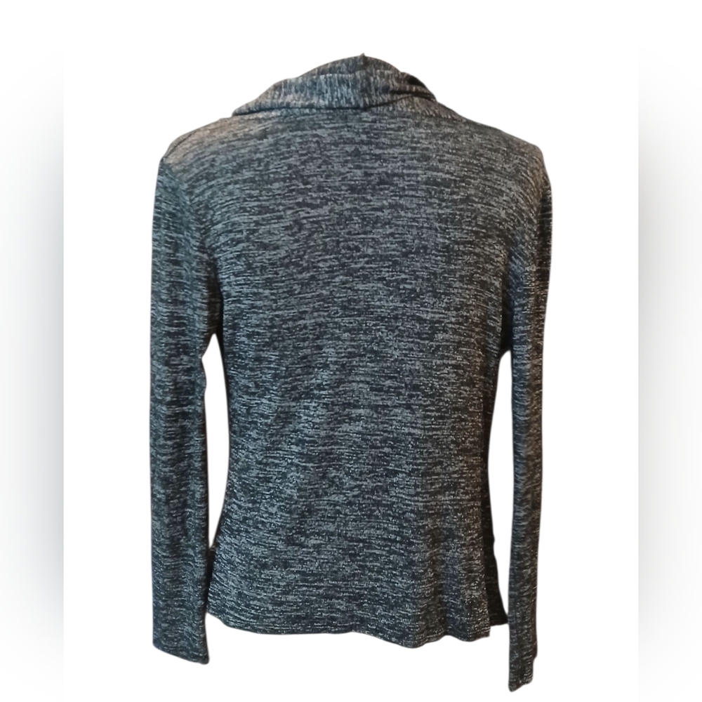 Wet Seal Black Grey Stretch Knit Lightweight Open Front Cardigan Juniors Small - Picture 4 of 9